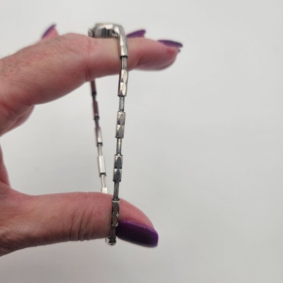 Vintage Ladies Bulova 10k Rolled White GP Watch Stretch Bracelet Band - Picture 7 of 7